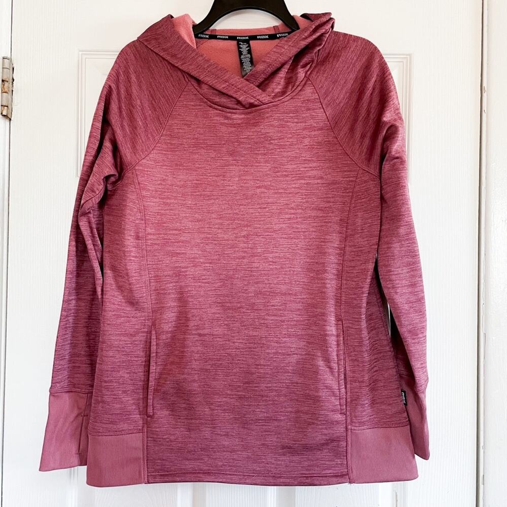 RBX Red Pink Activewear Hoodie Spacedye Size M